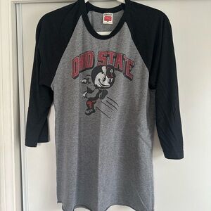 Homage Ohio State Brutus 3/4 Sleeve Raglan Tee Size M